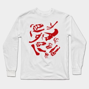 Dinosaur Bones (Red) Long Sleeve T-Shirt